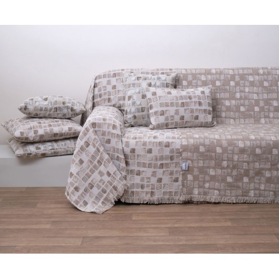 Ριχτάρι Διθέσιου Διπλής Όψεως 1564 Beige Jacquard Cotton Anna Riska (180x240) 1Τεμ