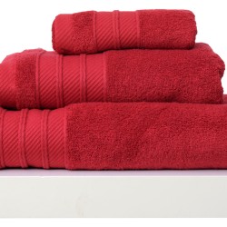 Πετσέτες Σετ Soft 10 Red Cotton (Συσκευασία Δώρου) Anna Riska (30x50) 3Τεμ