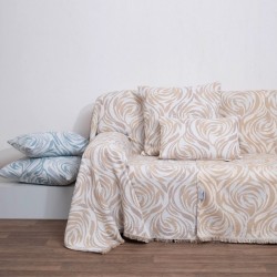 Ριχτάρι Πολυθρόνας Throws 1566 Beige Jacquard Cotton Anna Riska (180x180) 1Τεμ