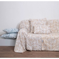 Ριχτάρι Πολυθρόνας Throws 1566 Beige Jacquard Cotton Anna Riska (180x180) 1Τεμ