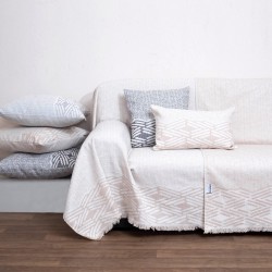 Ριχτάρι Τριθέσιου Throws 1568 Sand Jacquard Cotton Anna Riska (180x280) 1Τεμ