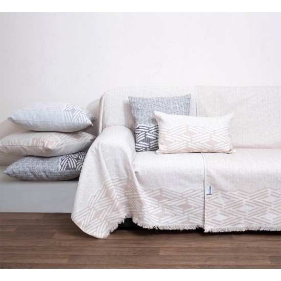 Ριχτάρι Τριθέσιου Throws 1568 Sand Jacquard Cotton Anna Riska (180x280) 1Τεμ
