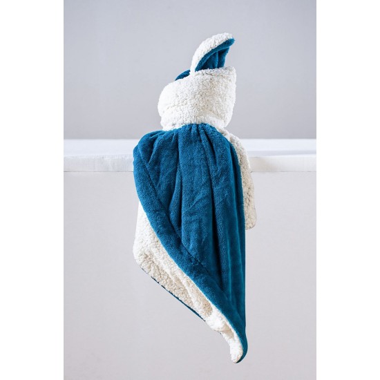 Κουβέρτα Fleece Με Sherpa Αγκαλιάς Heaven Lake Blue Anna Riska (75x90) 1Τεμ