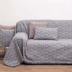 Ριχτάρι Τριθέσιου Chinille Thrrows 1444 Grey Jacquard Anna Riska (180x280) 1Τεμ