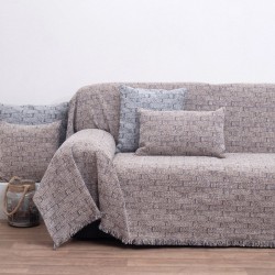 Ριχτάρι Διθέσιου Chinille Thrrows 1444 Beige Jacquard Anna Riska (180x240) 1Τεμ