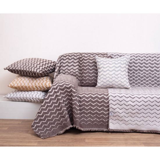 Ριχτάρι Τριθέσιου Chinille Thrrows 1447 Wenge Jacquard Anna Riska (180x280) 1Τεμ