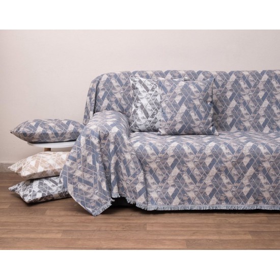 Ριχτάρι Πολυθρόνας Throws 1571 Denim Jacquard Anna Riska (180x180) 1Τεμ