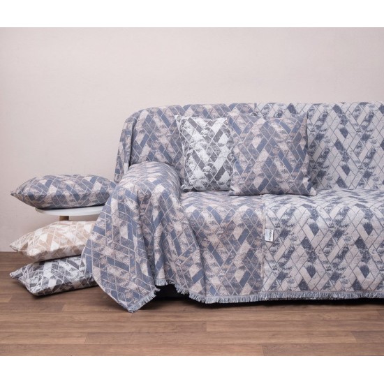 Ριχτάρι Πολυθρόνας Throws 1571 Denim Jacquard Anna Riska (180x180) 1Τεμ
