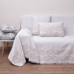 Ριχτάρι Πολυθρόνας 2 Όψεων Throws 1572 Beige Jacquard Anna Riska (180x180) 1Τεμ