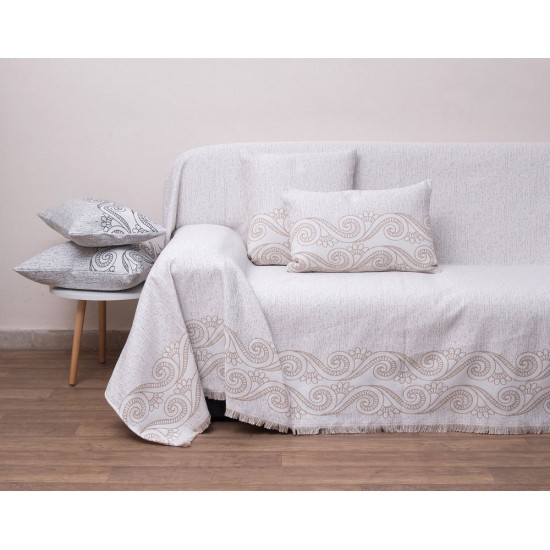 Ριχτάρι Πολυθρόνας 2 Όψεων Throws 1572 Beige Jacquard Anna Riska (180x180) 1Τεμ Ριχτάρι Πολυθρόνας 2 Όψεων Throws 1572 Beige Jacquard Anna Riska (180x180) 1Τεμ