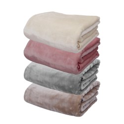 Κουβέρτα Βελουτέ Μονή Velour Blankets 1 Ivory Anna Riska (160x220) 1Τεμ