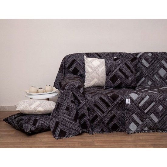 Ριχτάρι Πολυθρόνας 1448 Black Chinille Jacquard Anna Riska (180x180) 1Τεμ