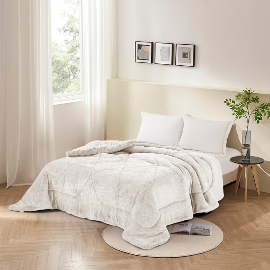 Κουβερτοπάπλωμα Με Sherpa Υπέρδιπλο Double Face Vienna Ivory Flannel Fleece Anna Riska (220x240) 1Τεμ