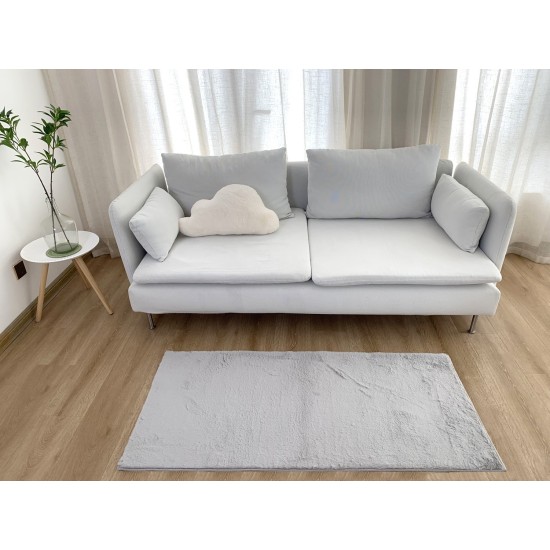 Χαλιά Κρεβατοκάμαρας Σετ Carpets Felicity Silver Grey Γουνάκι Anna Riska 3Τεμ