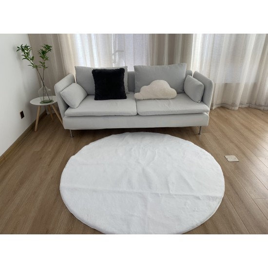 Χαλί Στρογγυλό Carpets Felicity White Γουνάκι Anna Riska (Ø 160) 1Τεμ