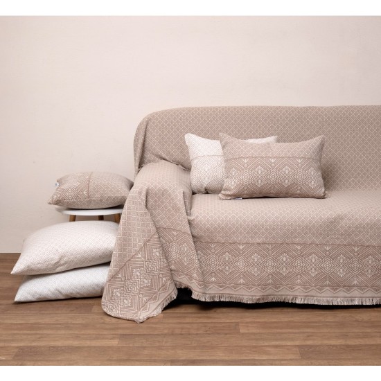 Ριχτάρι Πολυθρόνας 1574 Mocca Jacquard Cotton Anna Riska (180x150) 1Τεμ Ριχτάρι Πολυθρόνας 1574 Mocca Jacquard Cotton Anna Riska (180x150) 1Τεμ