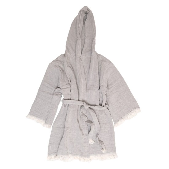 Μπουρνούζι Με Κουκούλα Robes Adelina Grey Μουσελίνα Cotton Anna Riska 1Τεμ
