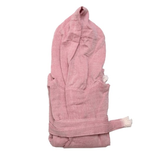 Μπουρνούζι Με Κουκούλα Robes Adelina Blush Pink Μουσελίνα Cotton Anna Riska 1Τεμ