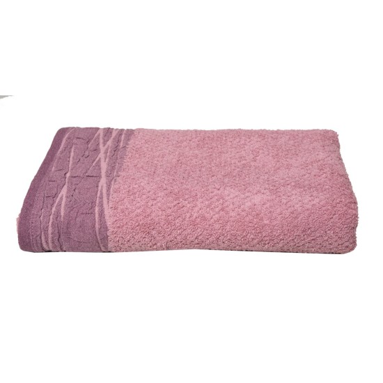 Πετσέτα Σώματος Nefeli Lilac Pink Με Κεντητό Λογότυπο Cotton Anna Riska (70x140) 1Τεμ