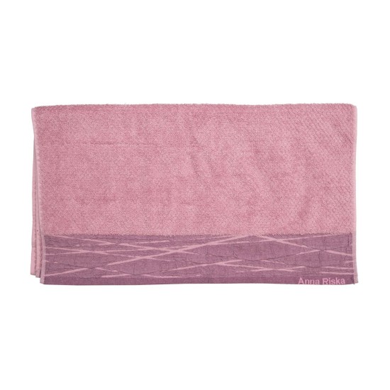 Πετσέτα Σώματος Nefeli Lilac Pink Με Κεντητό Λογότυπο Cotton Anna Riska (70x140) 1Τεμ