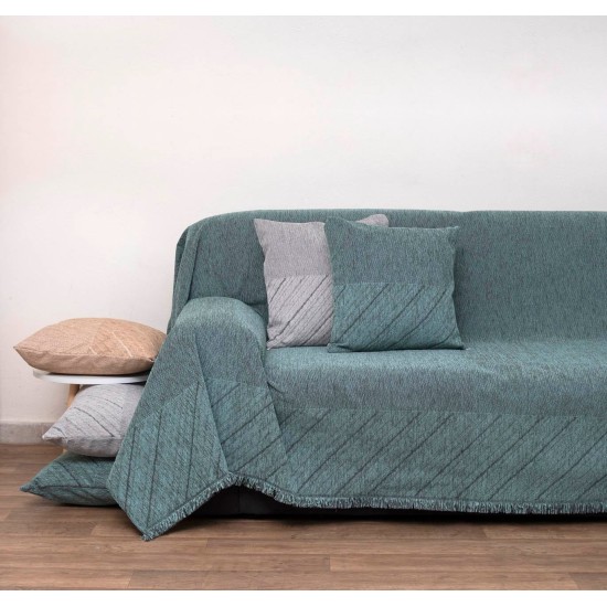 Ριχτάρι Τετραθέσιου Throws 1455 Lake Blue Chenille Jacquard Anna Riska (180x320) 1Τεμ