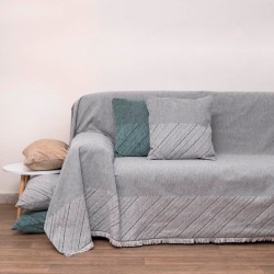 Ριχτάρι Τετραθέσιου Throws 1455 Grey Chenille Jacquard Anna Riska (180x320) 1Τεμ