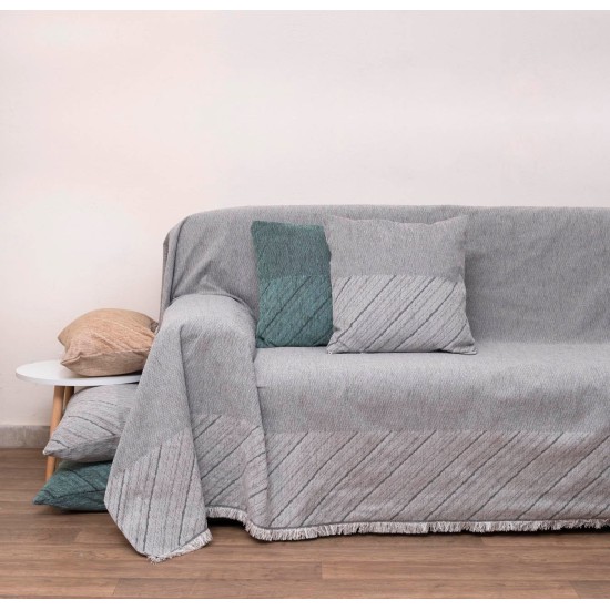 Ριχτάρι Τετραθέσιου Throws 1455 Grey Chenille Jacquard Anna Riska (180x320) 1Τεμ