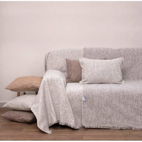 Ριχτάρι Τετραθέσιου Throws 1456 Ivory Chenille Jacquard Anna Riska (180x320) 1Τεμ