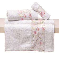 Πετσέτες Σετ Bath 3002 White Cotton (Σε Συσκευασία Δώρου) Anna Riska 3Τεμ