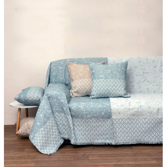 Ριχτάρι Πολυθρόνας Throws 1575 Lake Blue Jacquard Anna Riska (180x180) 1Τεμ Ριχτάρι Πολυθρόνας Throws 1575 Lake Blue Jacquard Anna Riska (180x180) 1Τεμ