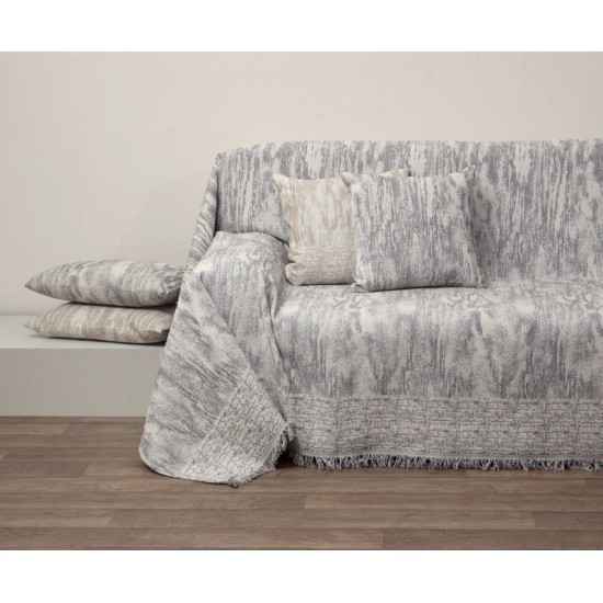 Ριχτάρι Διθέσιου Throws Des 1532 Grey Jacquard Cotton Anna Riska (180x240) 1Τεμ