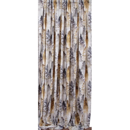 Κουρτίνα Με Τρέσα Curtains Des Forest 91 Beige Panama Digital Print Anna Riska (280x270) 1Τεμ