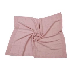 Κουβέρτα Κούνιας Baby Unicolour Jacquard Knitted Blankets Joy Pink Cotton Anna Riska (110x140) 1Τεμ