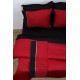 Κουβερλί Υπέρδιπλο Luxury Bicolour Red-Black Satin Cotton Anna Riska (220x240) 1Τεμ