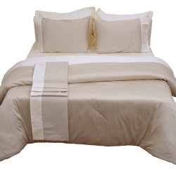 Πάπλωμα Υπέρδιπλο Luxury Bicolour Beige-Ivory Satin Cotton Anna Riska (220x240) 1Τεμ