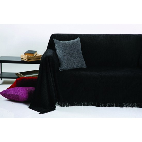Διακοσμητικές Μαξιλαροθήκες Σετ Pillows 1300 Black Jacquard Melange Chenille Anna Riska (45x45) 2Τεμ