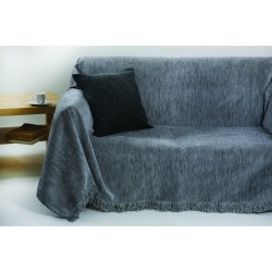 Ριχτάρι Τετραθέσιου Throws 1300 Light Grey Jacquard Melange Chenille Anna Riska (180x320) 1Τεμ