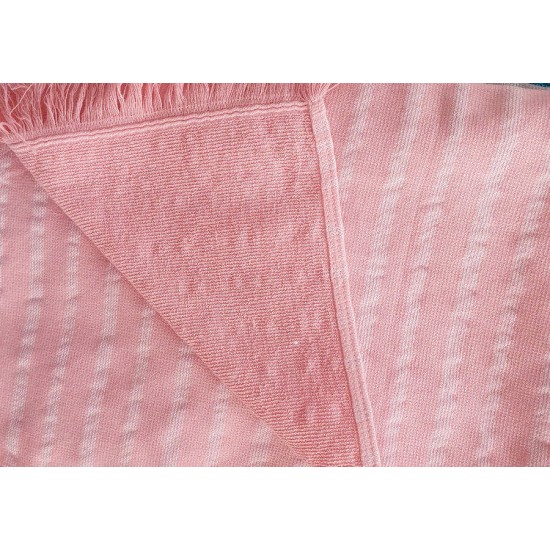 Πετσέτα Θαλάσσης Παρεό Δύο Όψεων Serifos Blush Pink Cotton Anna Riska (80x160) 1Τεμ