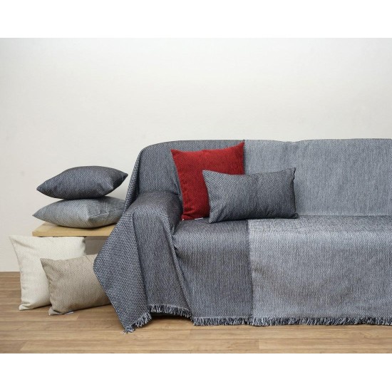 Ριχτάρι Τριθέσιου Double Face Chenille Jacquard 1440 Black Anna Riska (180x280) 1Τεμ