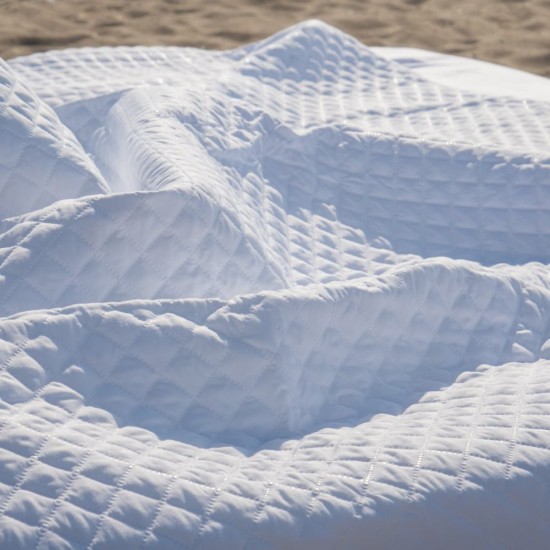 Κουβερλί Μονό Summer Ker Ultrasonic White Micro Blanc de Blanc (160x250) 1Τεμ