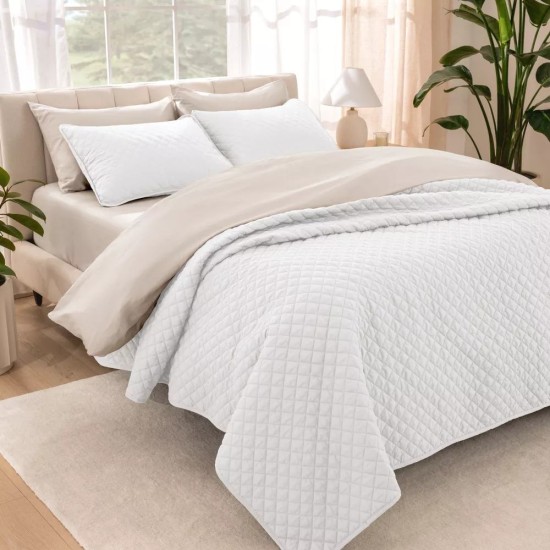 Κουβερλί Μονό Summer Ker Ultrasonic White Micro Blanc de Blanc (160x250) 1Τεμ