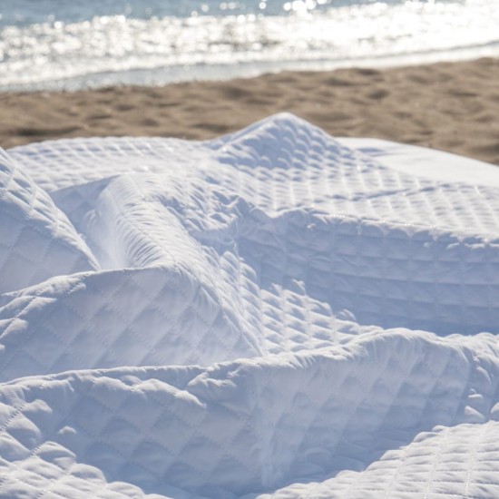 Κουβερλί Μονό Summer Ker Ultrasonic White Micro Blanc de Blanc (160x250) 1Τεμ