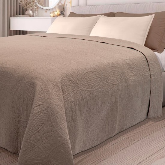 Κουβερλί Υπέρδιπλο Summer Ultrasonic Mocca Micro Blanc de Blanc (220x240) 1Τεμ