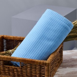 Κουβέρτα Πικέ Μονή Blanket L.Blue CVC Blanc de Blanc (170x265) 1Τεμ
