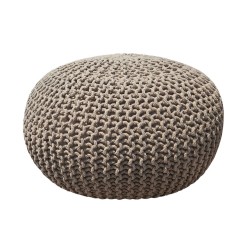 Πουφ Macrame Cotton Beige Με Εσωτερική Γέμιση Blanc de Blanc (70x70x45) 1Τεμ
