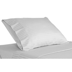 Σεντόνι Ημίδιπλο Luxury Line Dobby Stripe 1cm 240TC Satin Polycotton Blanc de Blanc (190x300) 1Τεμ
