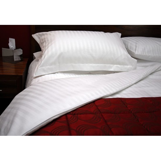 Παπλωματοθήκη Μονή Luxury Line Stripe 2cm Stripe TC240 Cotton Blanc de Blanc (160x240) 1Τεμ