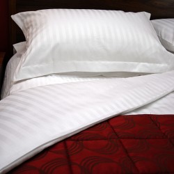 Μαξιλαροθήκη Luxury Line 2cm Dobby Stripe 240TC Satin Cotton Blanc de Blanc (52x73 ) 1Τεμ