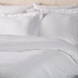 Σεντόνι Υπέρδιπλο Luxury Line 1cm Dobby Stripe 240TC Satin Cotton Blanc de Blanc (240x285) 1Τεμ