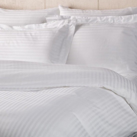 Σεντόνι King Size Luxury Line 1cm Dobby Stripe 240TC Satin Cotton Blanc de Blanc (280x285) 1Τεμ